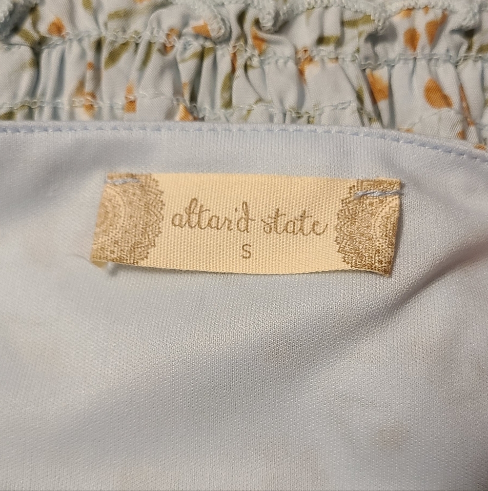 Altar'd State Light Sage Floral Smocked-Waist Dress - Picture 6 of 10